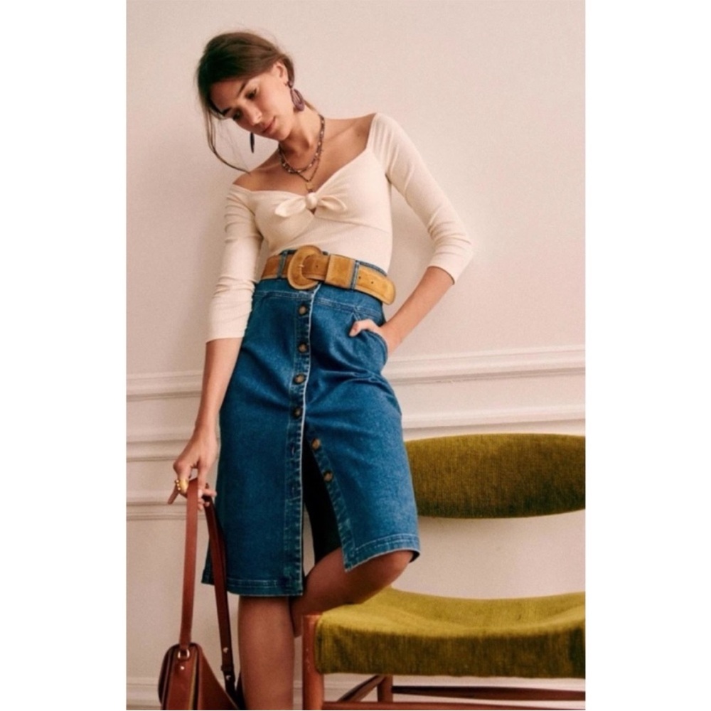 Sezane Carrie Ribbed Knit Top